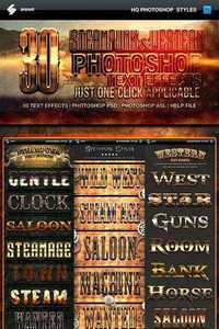 Graphicriver - Steampunk and Western Text Effects Bundle 11273453