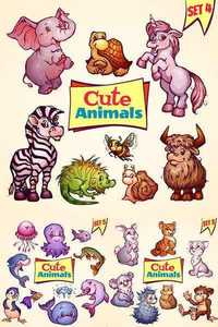 Stock Vectors - Vector set of cute animals