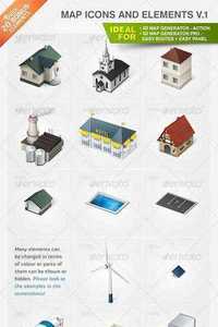 GraphicRiver - Map Icons and Elements - V.1 1328908