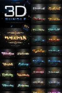 GraphicRiver  Modern 3D Text Effects Big Bundle 11650283