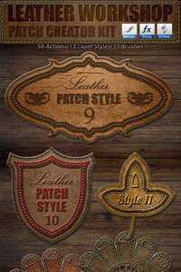 Graphicriver - Leather Workshop Patch Creator Kit 11650790