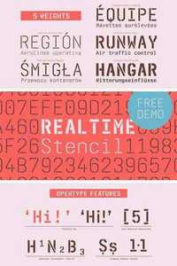 Realtime Stencil Font Family