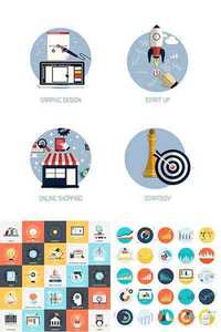 Flat icons and symbol vector template