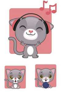 Stock Vectors - Cute gray kitten