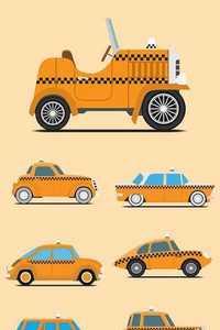 Stock Vectors - Vintage Taxi Car Image. isolated, vector illustration