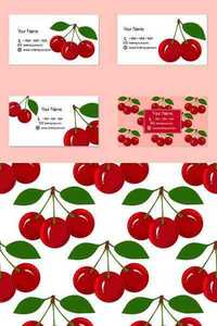 Stock Vectors - Cherry Cards. Design business cards with cherry on a white background for company