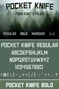 Pocket Knife - Font in Four Styles