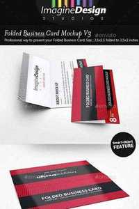GraphicRiver - Folded Business Card Mockup V3 11724738