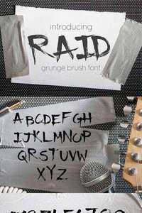 Raid - Grunge brush font