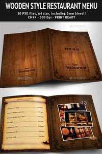 GraphicRiver - Wooden Style Restaurant Menu PSD Template 11610856