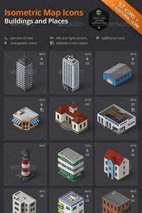 GR Isometric Map Icons - Buildings and Places - 8081725