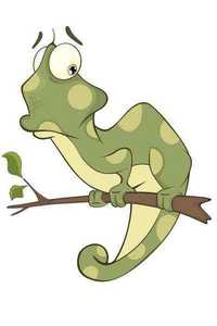    Stock Vectors - Big green Chameleon cartoon