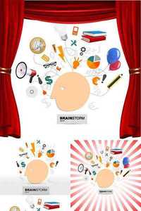 Stock Vector - Brainstorming backround and icons