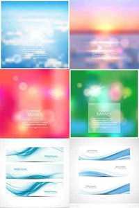 Stock Vector - Blurred abstract backgrounds collection and banner
