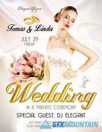 Wedding Design V02 Flyer PSD Template + Facebook Cover