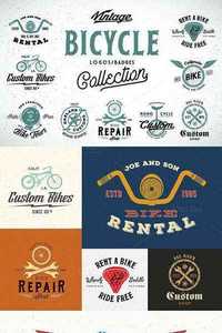 9 Vintage Bicycle Logos/Badges Set