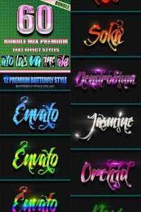 GraphicRiver - 60 Bundle Mix Premium Text Effect Styles 11883043