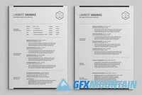 2 Pages Resume CV Pack - Lambert