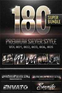GraphicRiver - 180 Metallic Silver Style Super Bundle 11924866