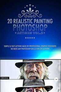 Graphicriver - 20 Realistic Painting Photoshop Actions Vol.2 12060206