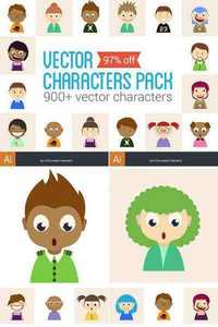 900+ Vector Characters Pack