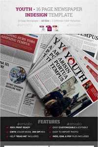 GraphicRiver - Youth - 16 Page Newspaper Indesign Template 12173192