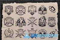 Set of cool fighting club emblems