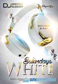 White Saturday Flyer PSD Template + Facebook Cover