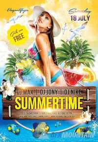 Summertime Flyer PSD Template + Facebook Cover