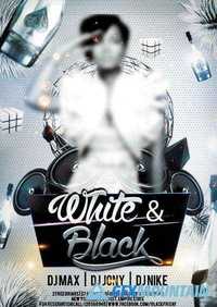 Black & White Party Flyer PSD Template + Facebook Cover