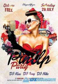 Pin Up Party Flyer PSD Template + Facebook Cover