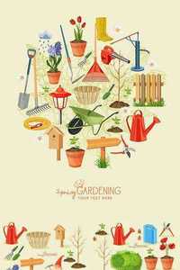 Spring Gardening Garden Icon Set