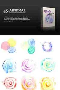 Circular watercolor washes texture pack