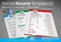 Creativemarket 3inOne Resume Template 01 50754