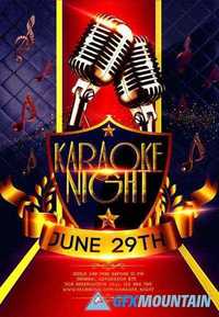 Karaoke Flyer PSD Template + Facebook Cover