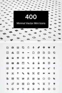 400 Minimal Vector Mini Icons
