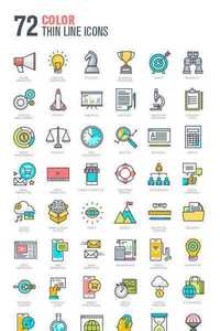 Thin Line Business & Marketing Icons