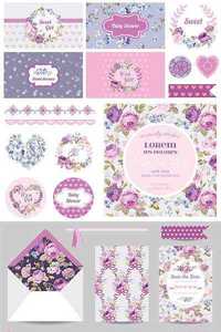 Purpe Floral Cards