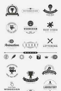 Retro Vintage Labels Logo Design Templates