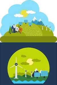 Flat Design Ecology Environment and Green Energy Concepts