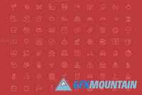 250 Hotel and Restaurant Line Icons