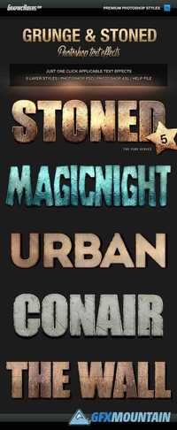 Graphicriver - Various Text Effects Vol.1 - Grunge and Stoned 12271267