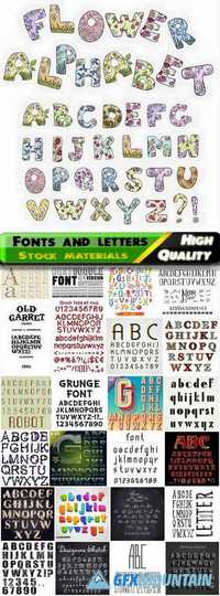 Different creative fonts and alphabet and letters in vector from stock