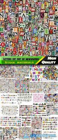 Letters cut out of newspapers and magazines, alphabets, fonts for anonymous message Stock images