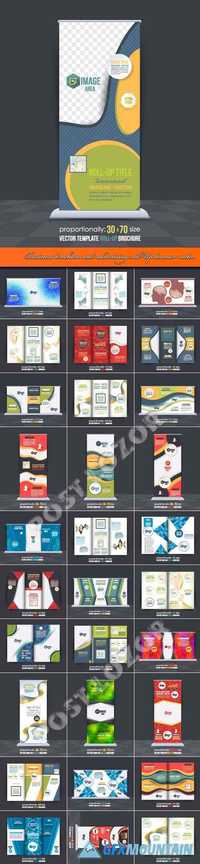 Business brochure and advertising roll-Up banner vector