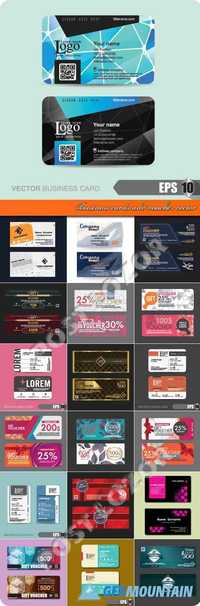 Business cards and voucher vector