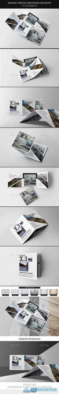 Graphicriver - Square Trifold Brochure Mockups 12437607