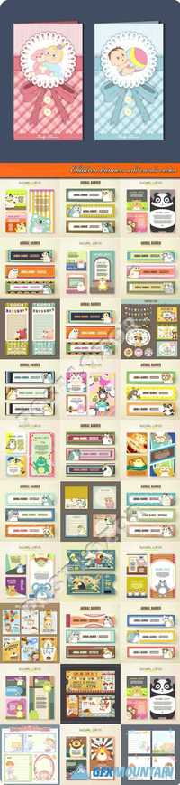Children banners and cards vector