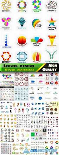 Creative logotypes and emblems design foe business company in vector set from stock