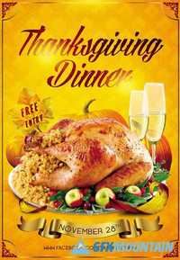 Club flyer PSD Template - Thanksgiving Dinner